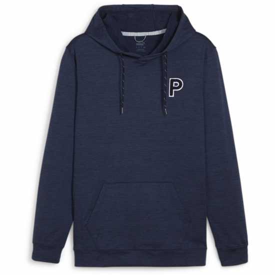 Puma Cloudspun Patch Hoodie Jumper Mens Дълбоко морско синьо Голф облекло