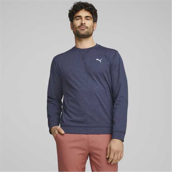 Puma Cloudspun Crewneck Mens Нави блейзър Мъжки пуловери и жилетки