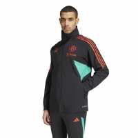 Adidas Manchester United Rain Jacket Adults Черно Футболни тренировъчни якета