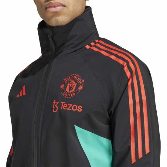 Adidas Manchester United Rain Jacket Adults Черно Футболни тренировъчни якета