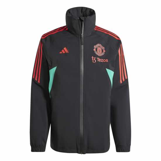 Adidas Manchester United Rain Jacket Adults Черно Футболни тренировъчни якета