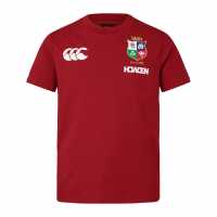 Canterbury British And Irish Lions 2024 Cotton T-Shirt Juniors Червена Далия British And Irish Lions