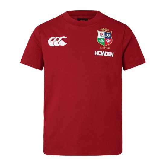 Canterbury British And Irish Lions 2024 Cotton T-Shirt Juniors Червена Далия British And Irish Lions