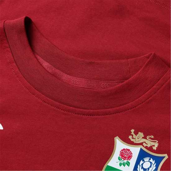 Canterbury British And Irish Lions 2024 Cotton T-Shirt Juniors Червена Далия British And Irish Lions