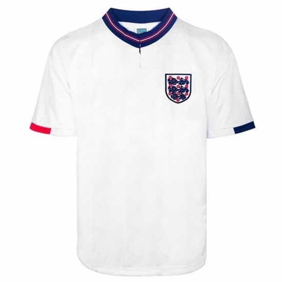 Домакинска Футболна Фланелка Score Draw England Home Shirt 1989 Adults  Мъжко облекло за едри хора