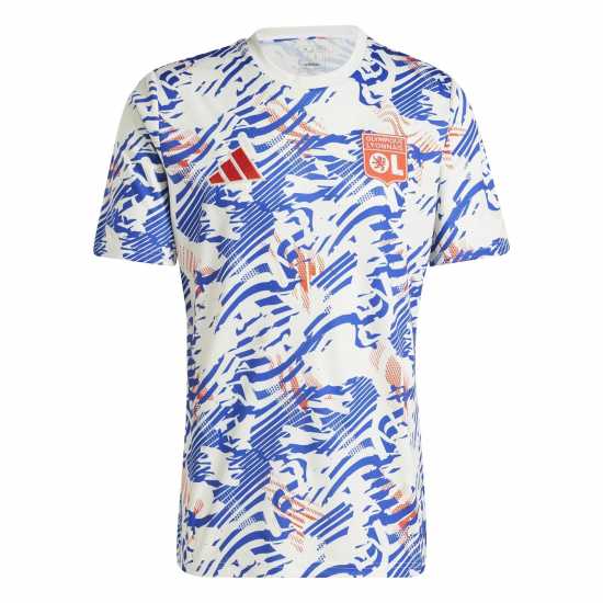 Adidas Olympique Lyonnais Pre Match Shirt 2024 2025 Adults  Мъжко облекло за едри хора