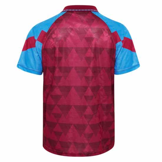 Домакинска Футболна Фланелка Score Draw Aston Villa Home Shirt 1990 1991 Adults  Мъжко облекло за едри хора