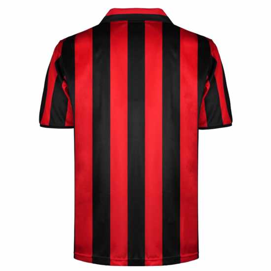 Домакинска Футболна Фланелка Score Draw Ac Milan Home Shirt 1998 1999 Adults  Мъжко облекло за едри хора