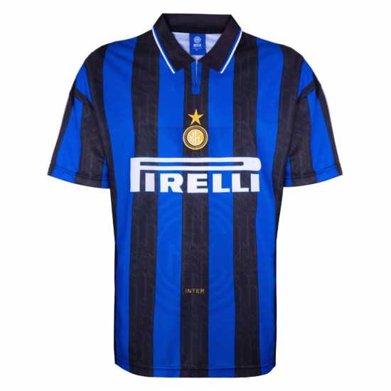 Домакинска Футболна Фланелка Score Draw Internazionale Home Shirt 1996 Adults  Футболни тренировъчни горнища