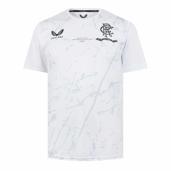 Castore Rangers Short Sleeve Training 2022 Top Adults Бяло Мъжко облекло за едри хора