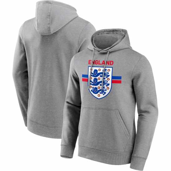 Fa England Primary Stripe Graphic Hoodie Adults Спортен сив Мъжки суитчъри и блузи с качулки