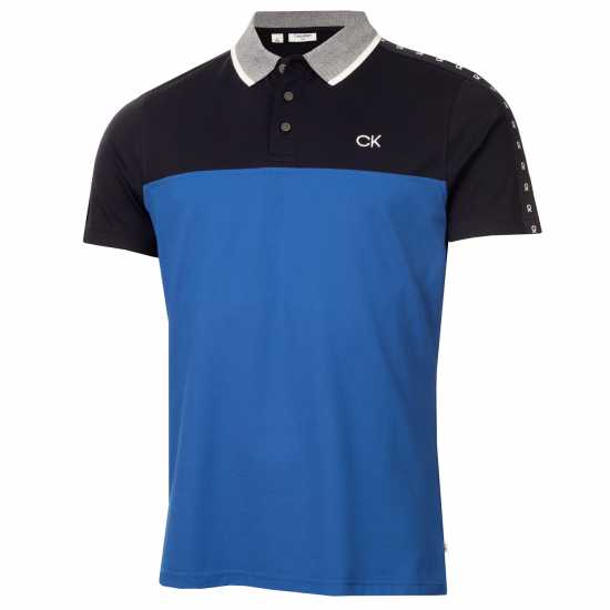 Calvin Klein Golf G Knt Cb Polo Sn99 Синьо/Морско синьо Мъжко облекло за едри хора