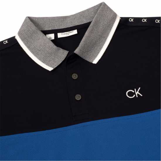 Calvin Klein Golf G Knt Cb Polo Sn99 Синьо/Морско синьо Мъжко облекло за едри хора