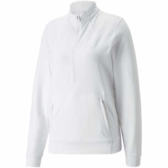 Puma Пуловер С Цип W Cloudspun Rockaway Quarter Zip Jumper Womens Bright White Дамски пуловери и жилетки