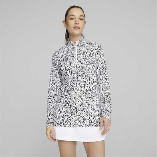 Puma Пуловер С Цип W Youv Mariposa Quarter Zip Jumper Womens Черно/Бяло.Светлина Дамски пуловери и жилетки