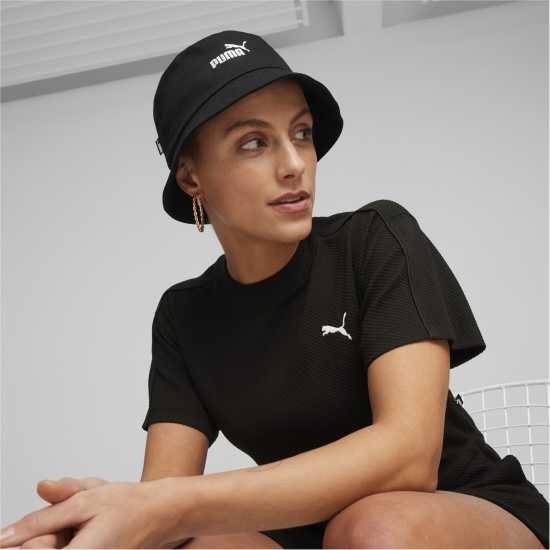 Puma Рибарска Шапка Ess No 1 Logo Bucket Hat Unisex Adults Черно Пума Шапки с козирка