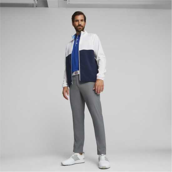 Puma Monterey Wind Jacket Golf Mens Бяло/Морско синьо Голф облекло