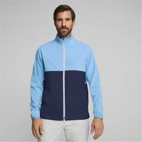 Puma Monterey Wind Jacket Golf Mens Синьо/Бяло Голф облекло