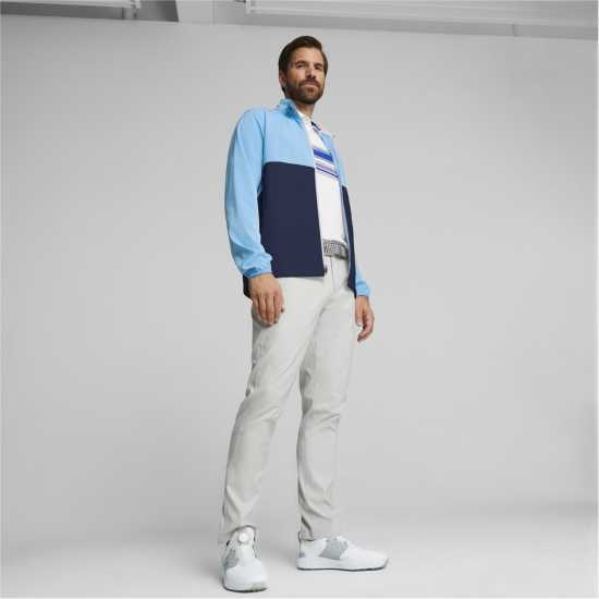 Puma Monterey Wind Jacket Golf Mens Синьо/Бяло Голф облекло