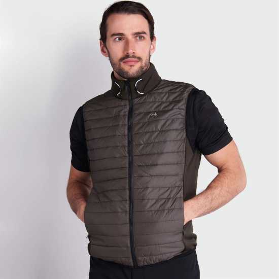 Calvin Klein Golf Golf Wrangell Hybrid Gillet Олива зелено Мъжки грейки