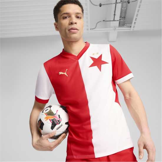 Puma Домакинска Футболна Фланелка Slavia Prague Home Shirt 2024 2025 Adults  