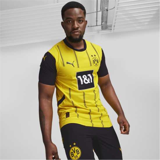 Puma Домакинска Футболна Фланелка Borussia Dortmund Authentic Home Shirt 2024 2025 Adults  Мъжко облекло за едри хора