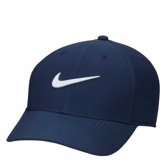 Nike Dri-Fit Club Structured Swoosh Cap M Морско синьо/Бяло Шапки за голф и козирки