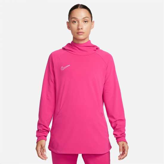 Nike Dri-FIT Academy Women's Hoodie Огнена Ягода Дамски суичъри и блузи с качулки