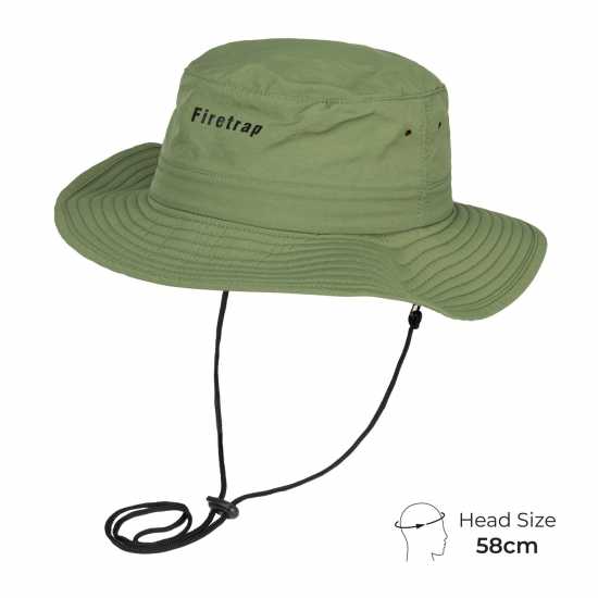 Firetrap Рибарска Шапка Bucket Hat Adults Зелено Mens