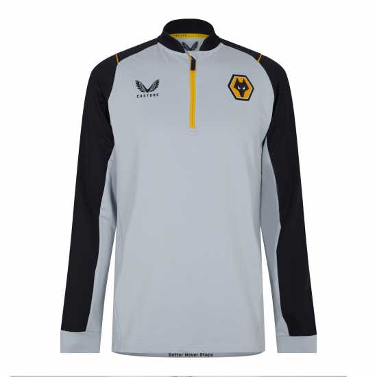 Мъжко Горнище С Цип Castore Wolves Quarter Zip Top Mens Перла Мъжко облекло за едри хора