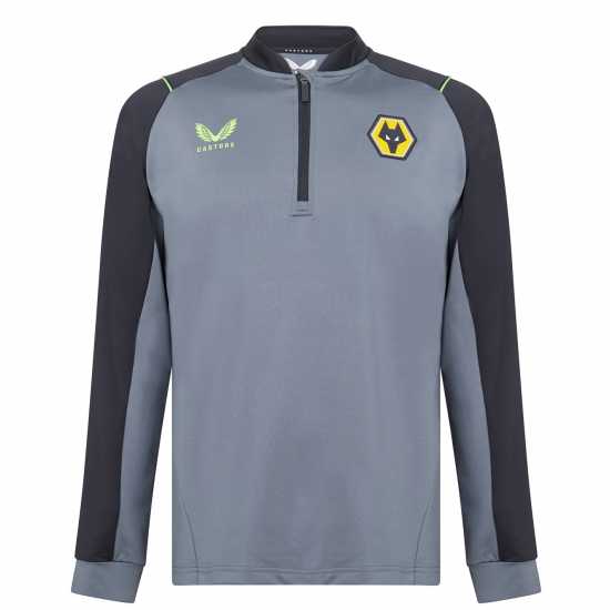 Мъжко Горнище С Цип Castore Wolves Quarter Zip Top Mens Черно/Злато Мъжко облекло за едри хора