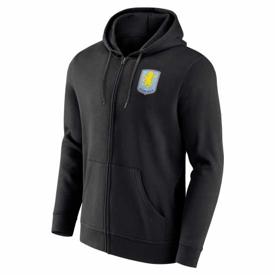 Team Aston Villa Crest Zip Hodie Mens  Мъжки суитчъри и блузи с качулки