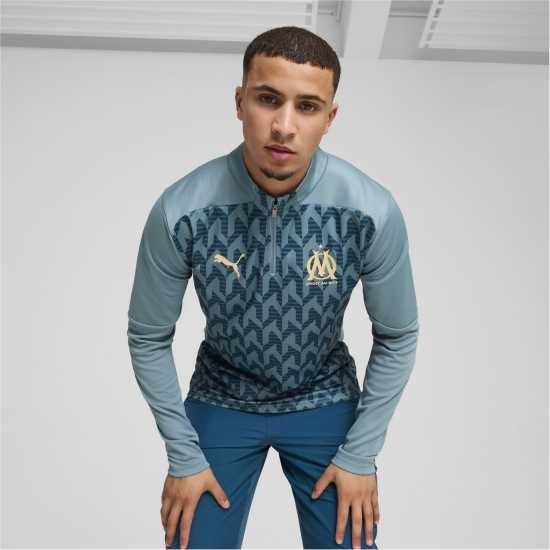 Puma Olympique De Marseille Drill Top 2024 2025 Adults  Мъжки горнища с цип