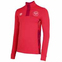 Umbro Brentford Quarter Zip Top 2024 2025 Adults Червено Мъжки горнища с цип