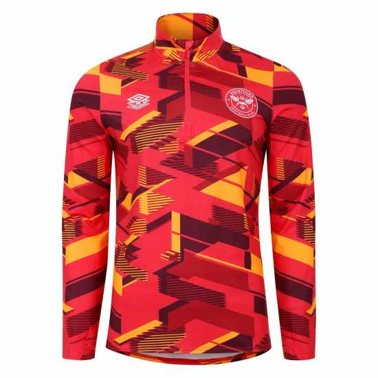 Umbro Brentford Warm Up Mid Layer Top 2024 2025 Adults  Мъжки горнища с цип