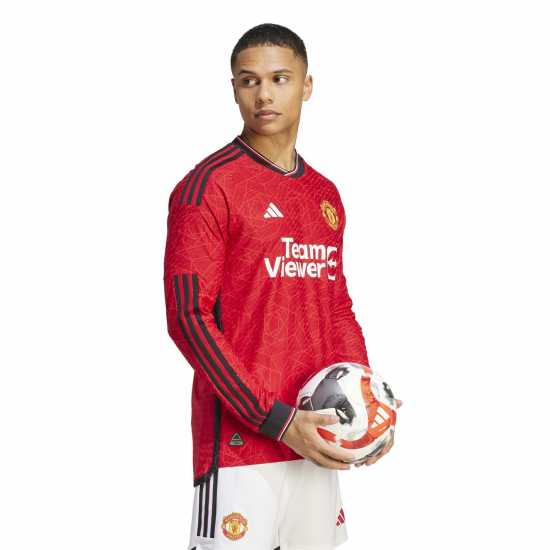 Adidas Домакинска Футболна Фланелка Manchester United Long Sleeve Authentic Home Shirt 2023 2024 Adults  Футболна разпродажба