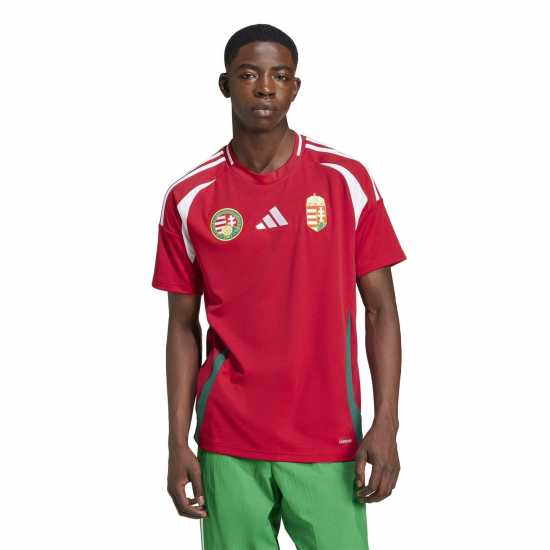 Adidas Домакинска Футболна Фланелка Hungary Home Shirt 2024 Adults  Мъжко облекло за едри хора