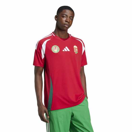 Adidas Домакинска Футболна Фланелка Hungary Home Shirt 2024 Adults  Мъжко облекло за едри хора