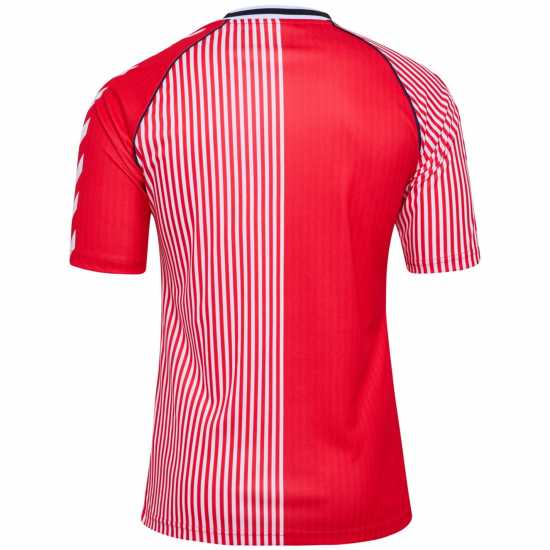 Hummel Домакинска Футболна Фланелка Denmark 1986 Retro Home Shirt Adults  Hummel Mens