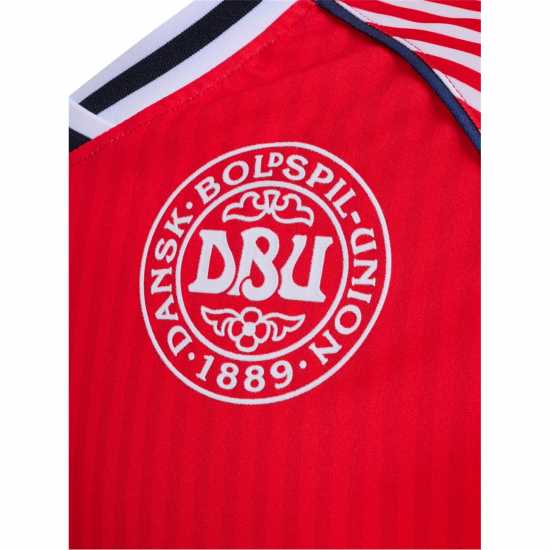 Hummel Домакинска Футболна Фланелка Denmark 1986 Retro Home Shirt Adults  Hummel Mens