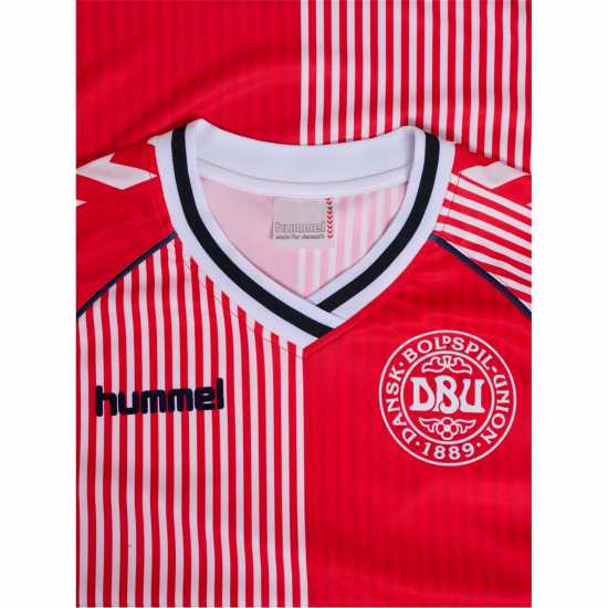 Hummel Домакинска Футболна Фланелка Denmark 1986 Retro Home Shirt Adults  Hummel Mens