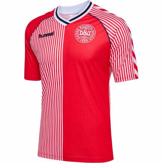 Hummel Домакинска Футболна Фланелка Denmark 1986 Retro Home Shirt Juniors  