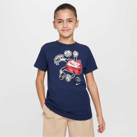 Nike Футболна Топка Paris Saint Germain Character Football T-Shirt Juniors  Детски тениски и фланелки