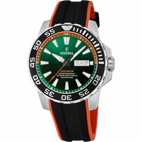 Festina Diver Black Orange Watch F20662/2  Часовници