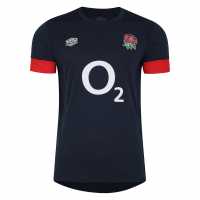 Umbro England Rugby Relaxed Training Shirt 2023 2024 Adults Navy/Scarlet 