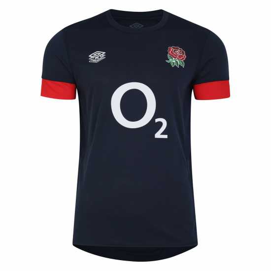 Umbro England Rugby Relaxed Training Shirt 2023 2024 Adults Navy/Scarlet 