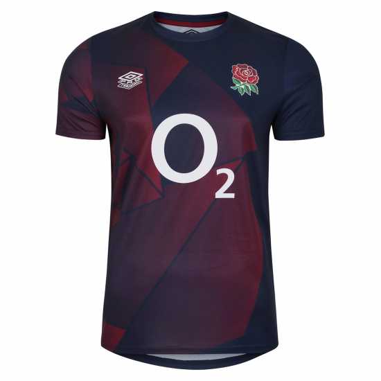 Umbro England Rugby Warm Up Shirt 2023 Adults Морска синьо/червено Мъжко облекло за едри хора