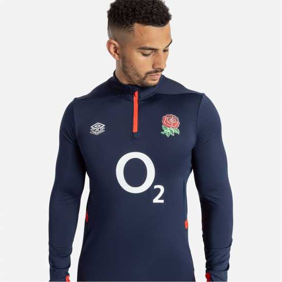 Umbro England Rugby Mid Layer Top 2023 2024 Adults Nvy/Bl/Scrlt Мъжки грейки