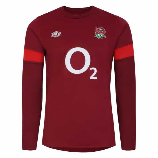 Umbro England Rugby Contact Drill Top 2023 2024 Adults Тибетско червено 