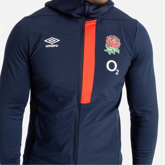 Umbro Яке С Качулка England Rugby Hooded Jacket 2023 2024 Adults Navy/Scarlet Мъжки грейки